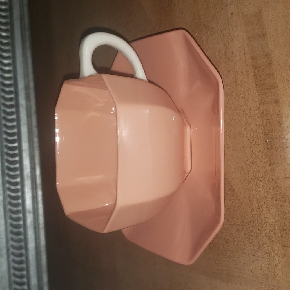 Mid-century Modern Lenox Demi / Demitasse Octagon Cup & Saucer Set